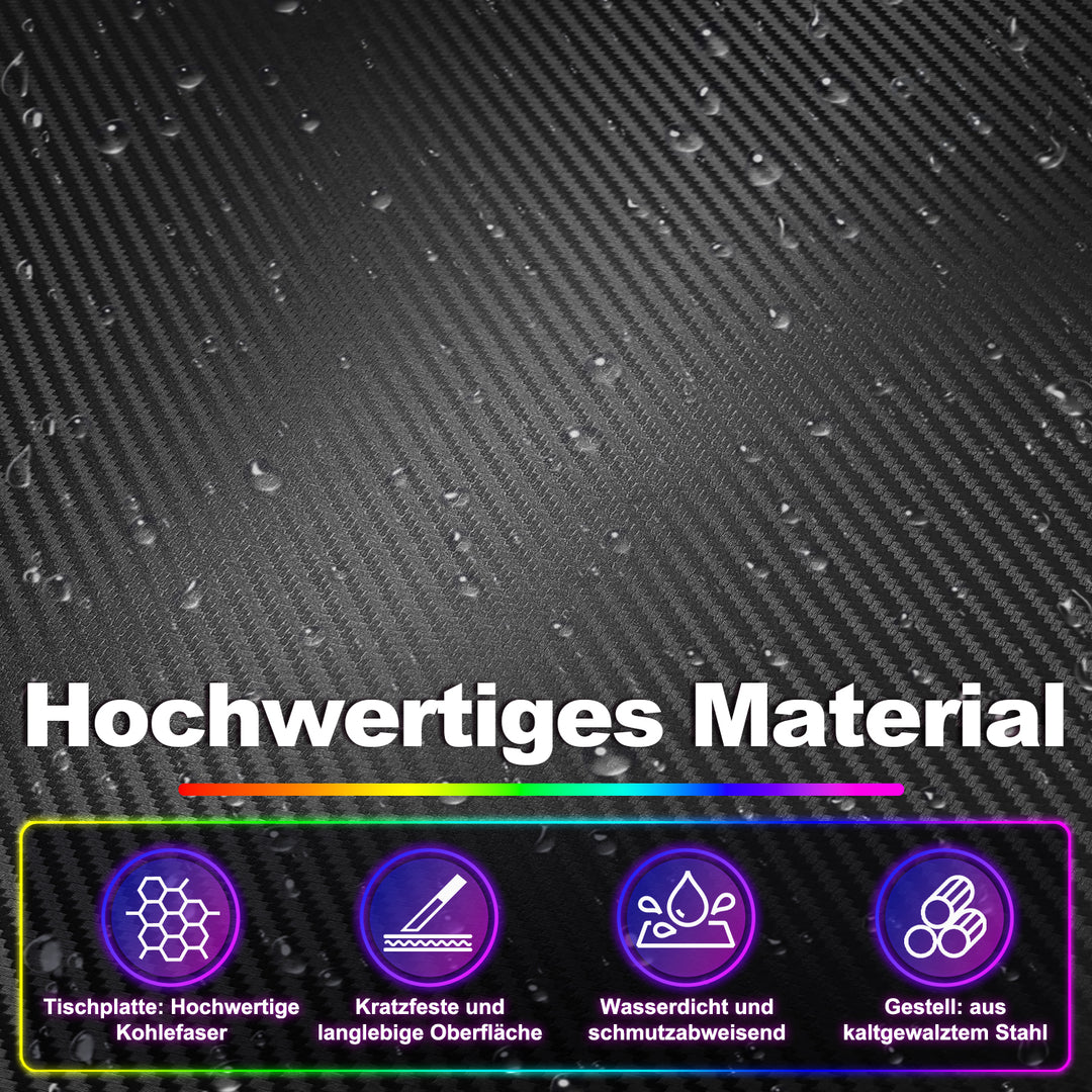 Sonnewelt Gaming Schreibtisch Gaming Tisch 120/140cm mit LED Fernbedienung