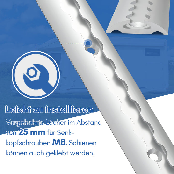 Sonnewelt Airlineschiene 4x 1m Aluminium für Wohnmobile und LKW