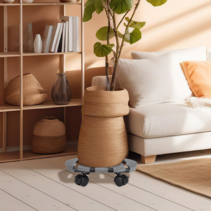 Sonnewelt WPC Pflanzenroller Rund mit Rollen Tragkraft 80 kg
