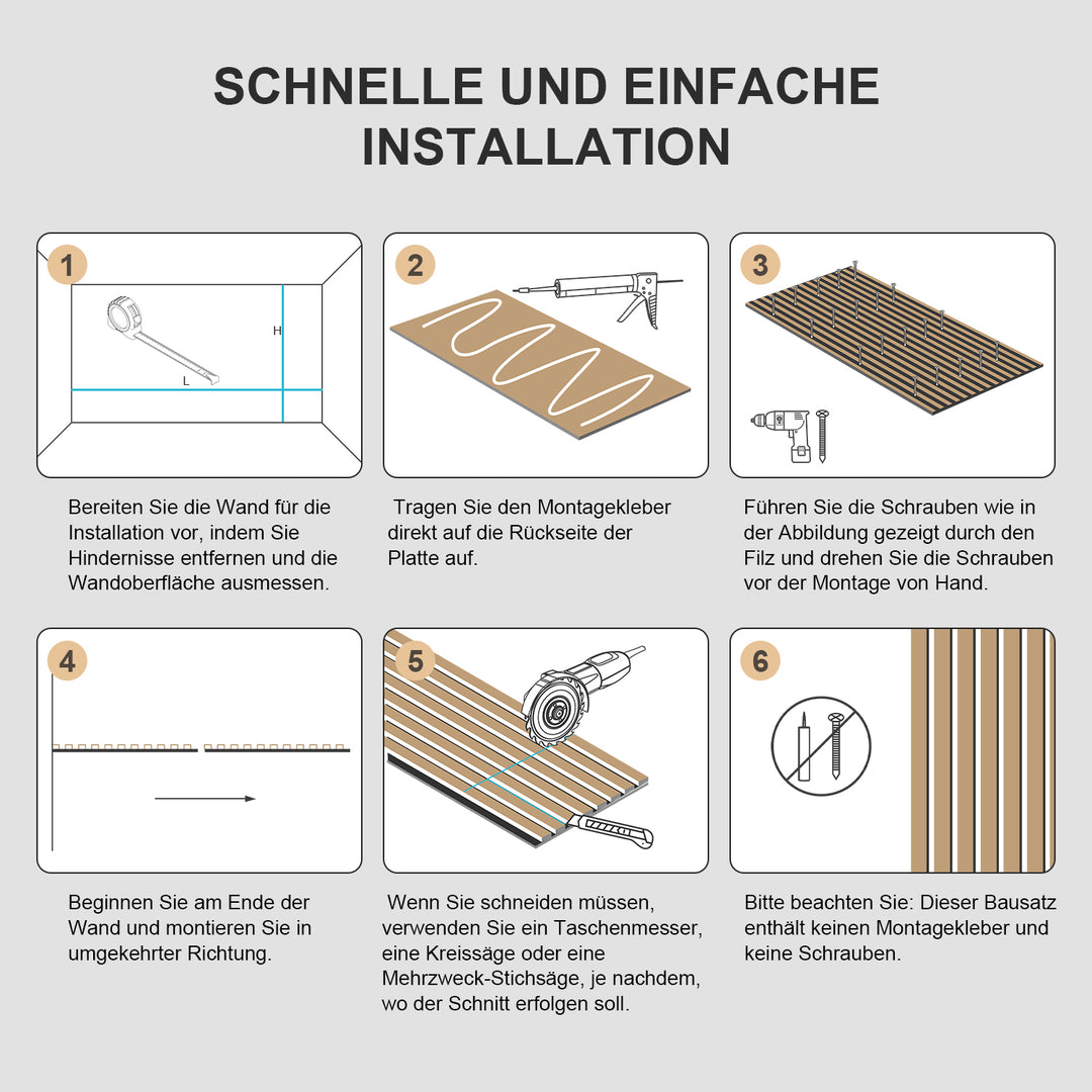 Sonnewelt Akustikpaneele Holz Wandpaneele 120x60cm