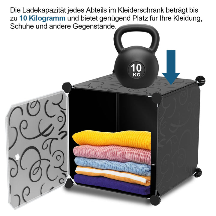 Sonnewelt Multifunktionaler Kleiderschrank mit Haken und Kleiderbügel