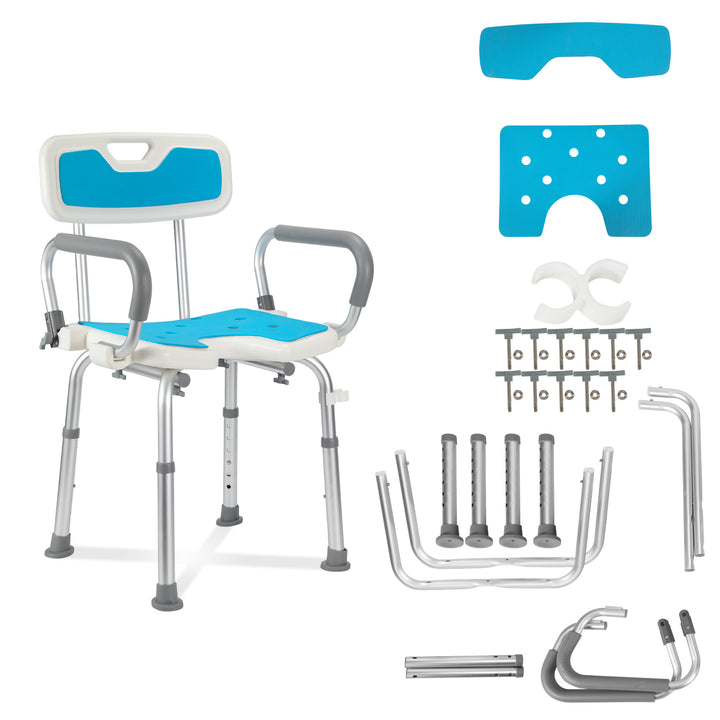 Sonnewelt Duschhocker Duschsitz mit Hochklappbare Armlehne