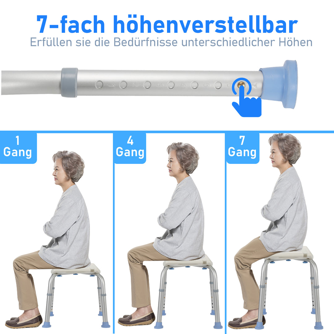 Sonnewelt Duschhocker Duschstuhl höhenverstellbar Aluminium