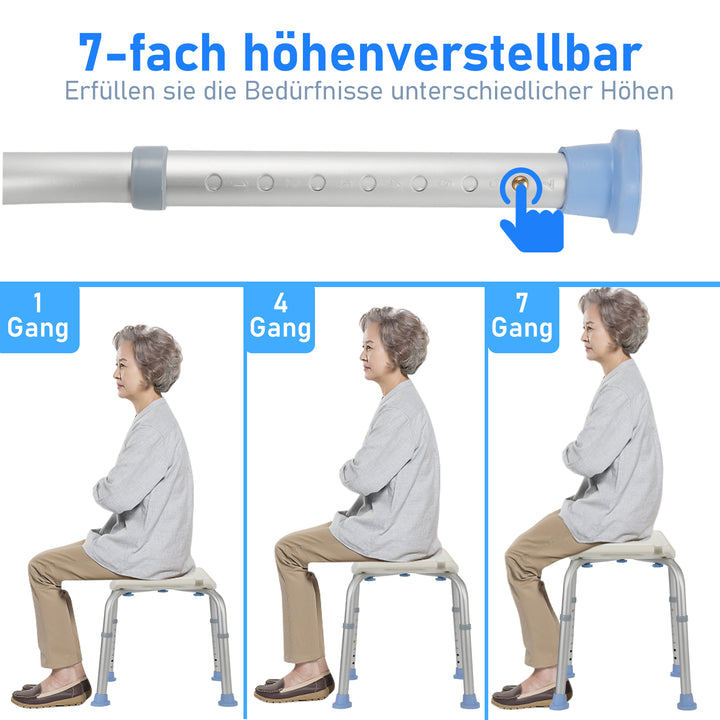 Sonnewelt Duschhocker Duschstuhl höhenverstellbar Aluminium