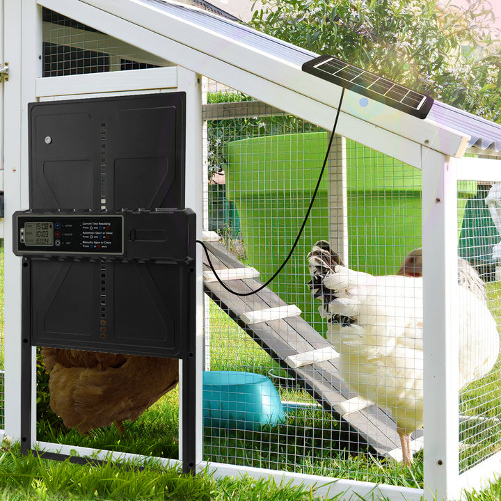 Sonnewelt Hühnerklappe Automatische Solar mit LED Display und Fernbedienung