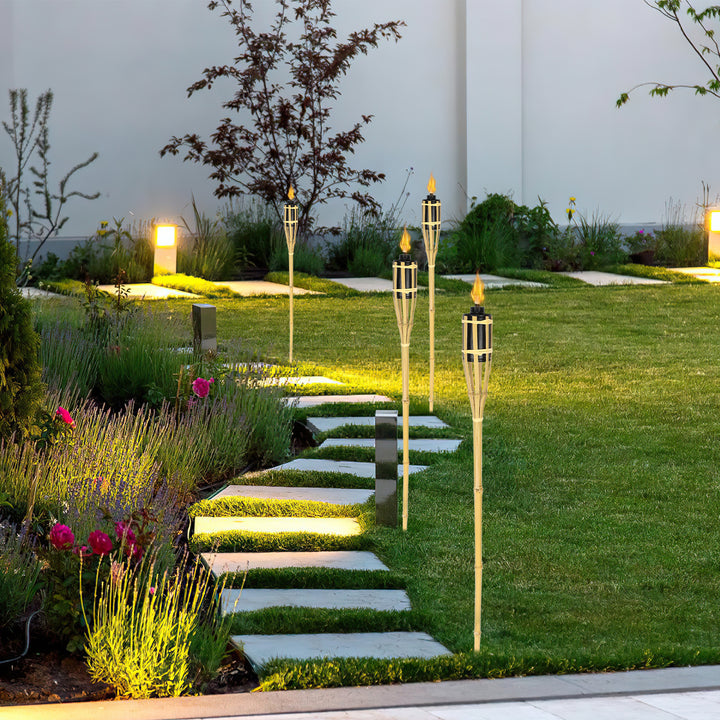 Sonnewelt 12er Set Gartenfackeln mit Docht