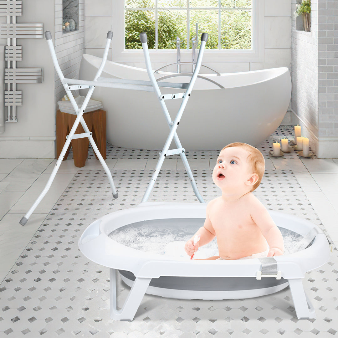 Sonnewelt Babywanne mit Ständer Faltbare mit Thermometer
