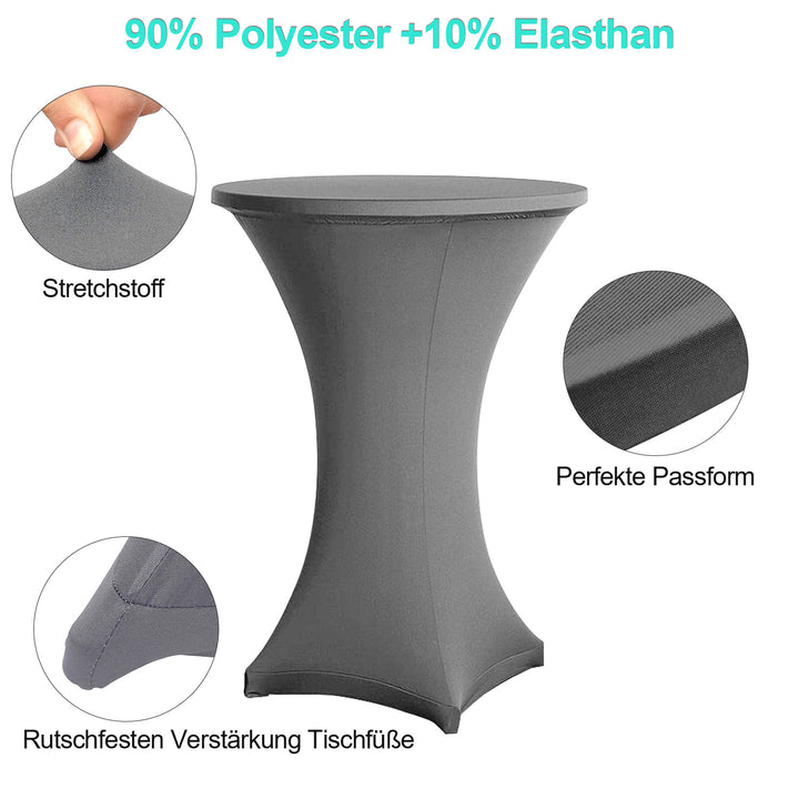 Sonnewelt Stehtischhusse Stretch Tischdecke Grau