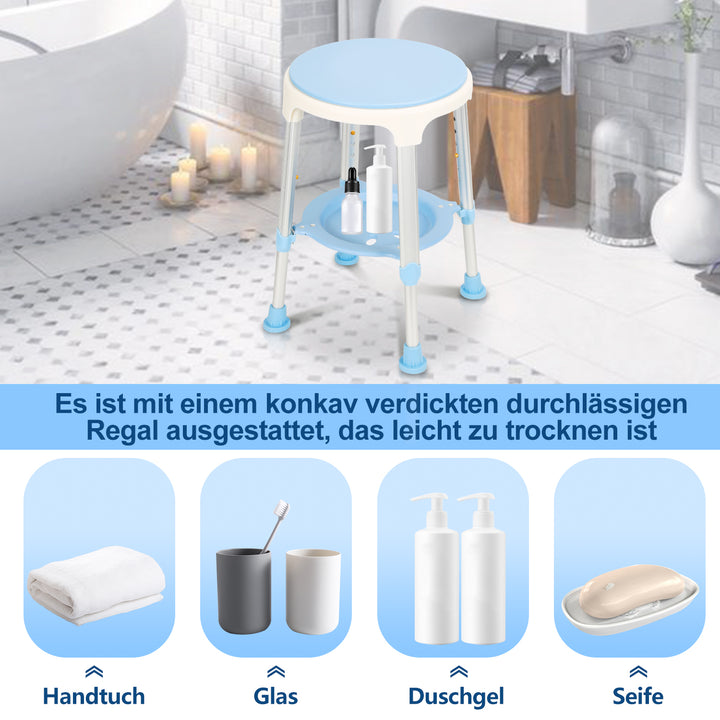 Sonnewelt Duschhocker 360°Drehbarer mit Paletten