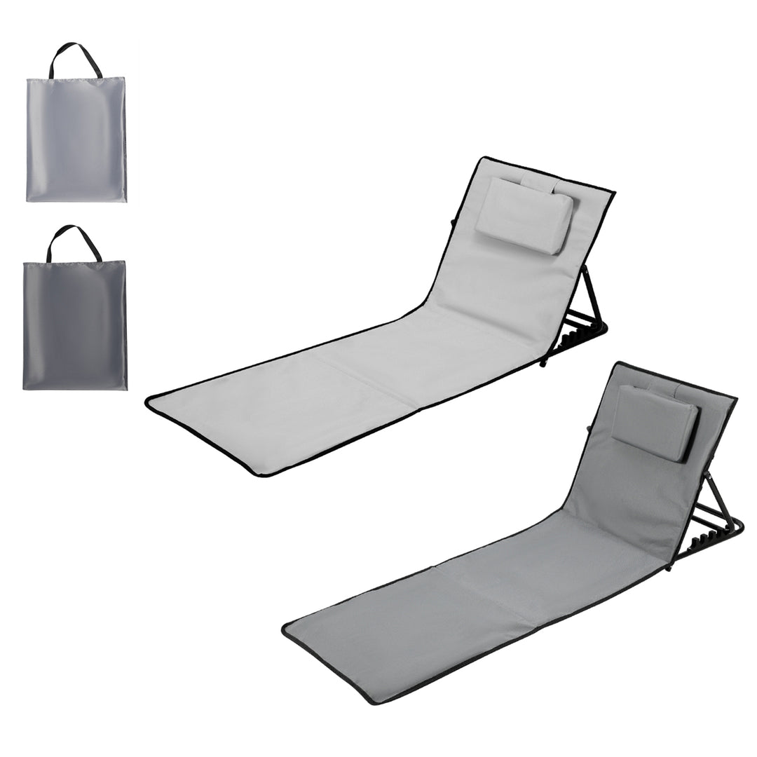Sonnewelt Strandliegen Tragbar Strandmatte mit Einstellbar Höhe 145cm