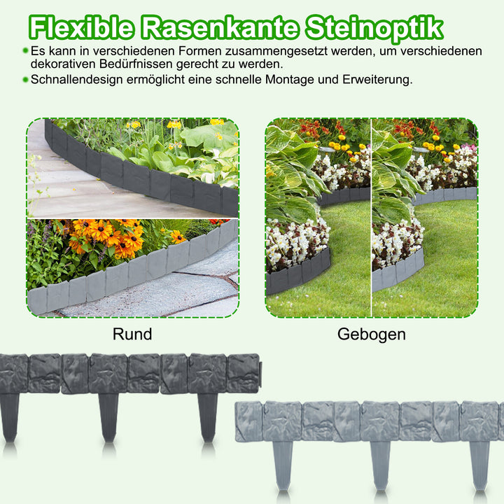 Sonnewelt Rasenkante Kunststoff Steinoptik