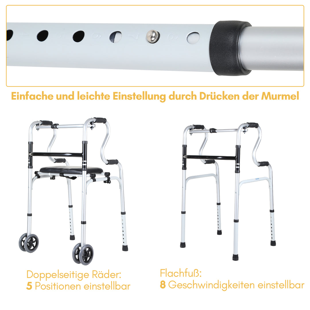 Sonnewelt Gehhilfe Leicht Rollator aus Aluminium bis 180 kg