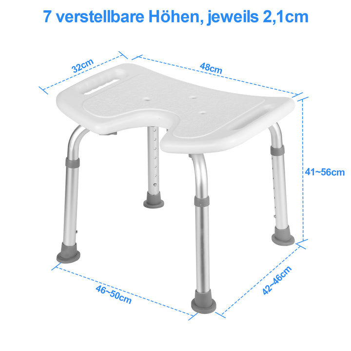 Sonnewelt Duschhocker Höhenverstellbar U-Typ Aluminium