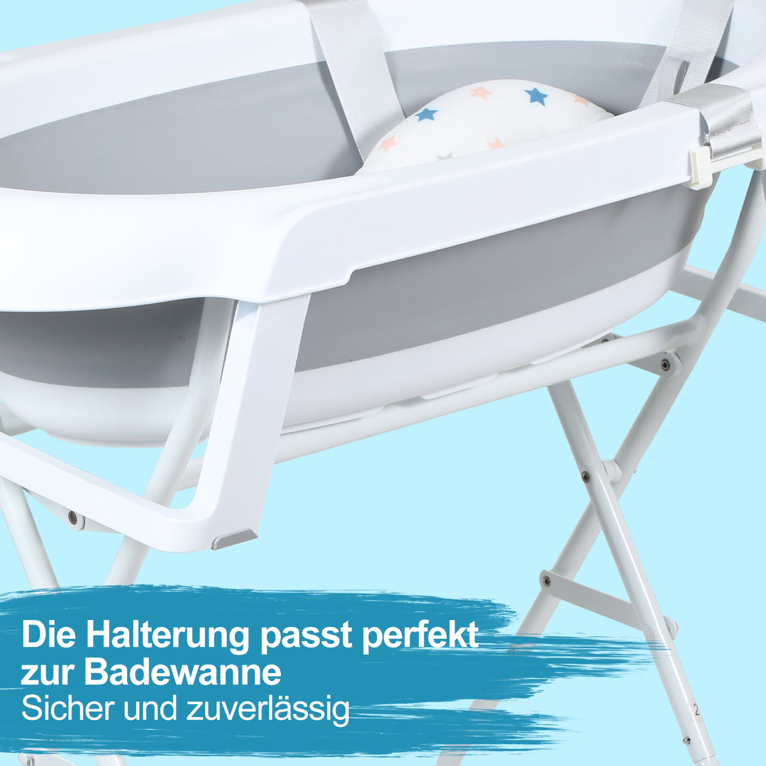 Sonnewelt Babywanne mit Ständer Faltbare mit Thermometer
