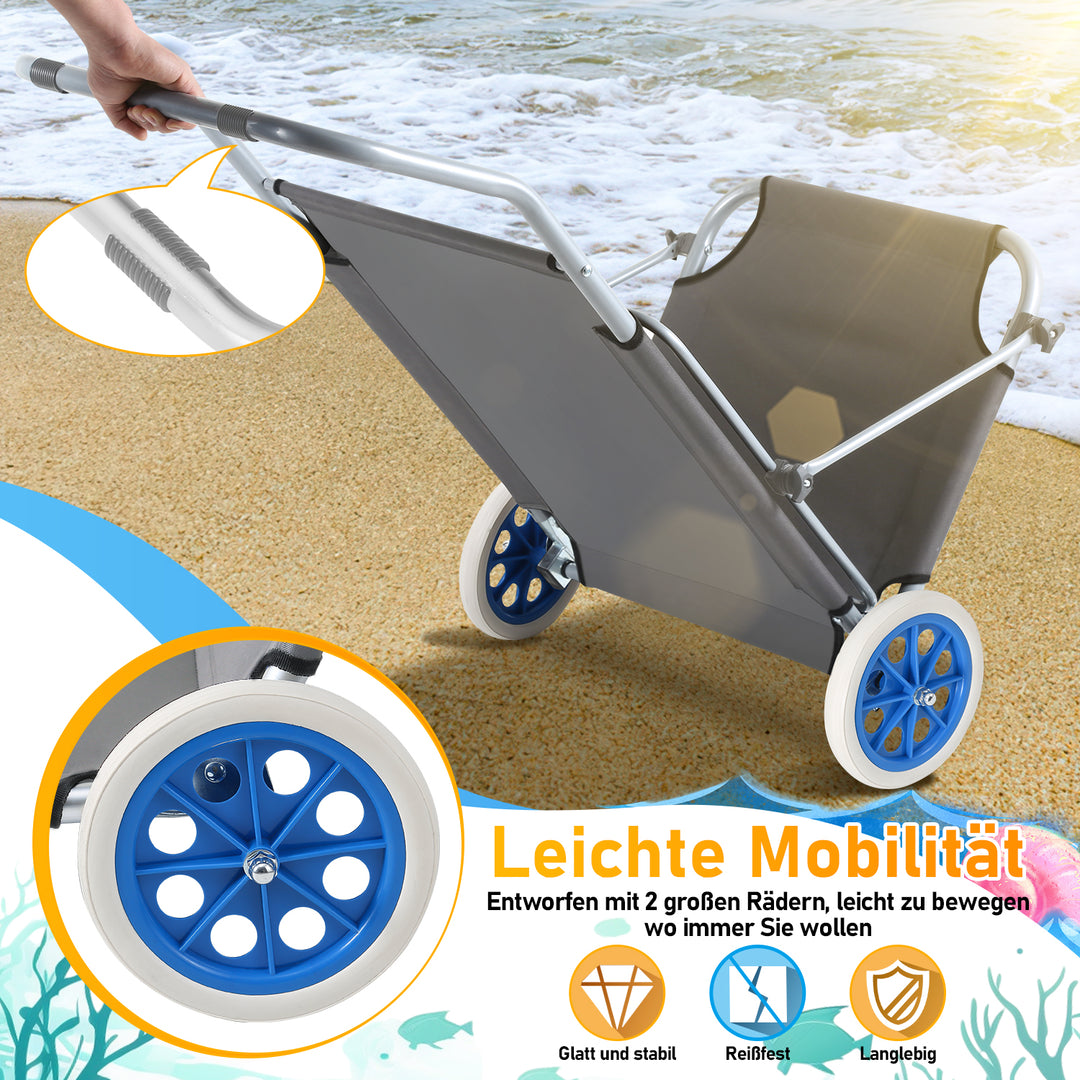 Sonnewelt 2X Sonnenliege klappbar Aluminium mit Rollen und Sonnendach