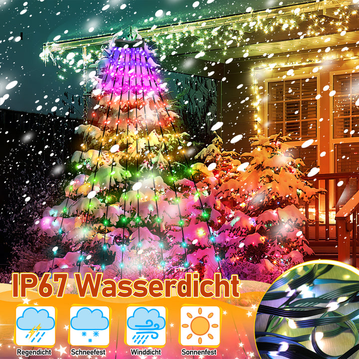 Sonnewelt Christbaumbeleuchtung mit APP-Kontrolle 160 LEDs IP67