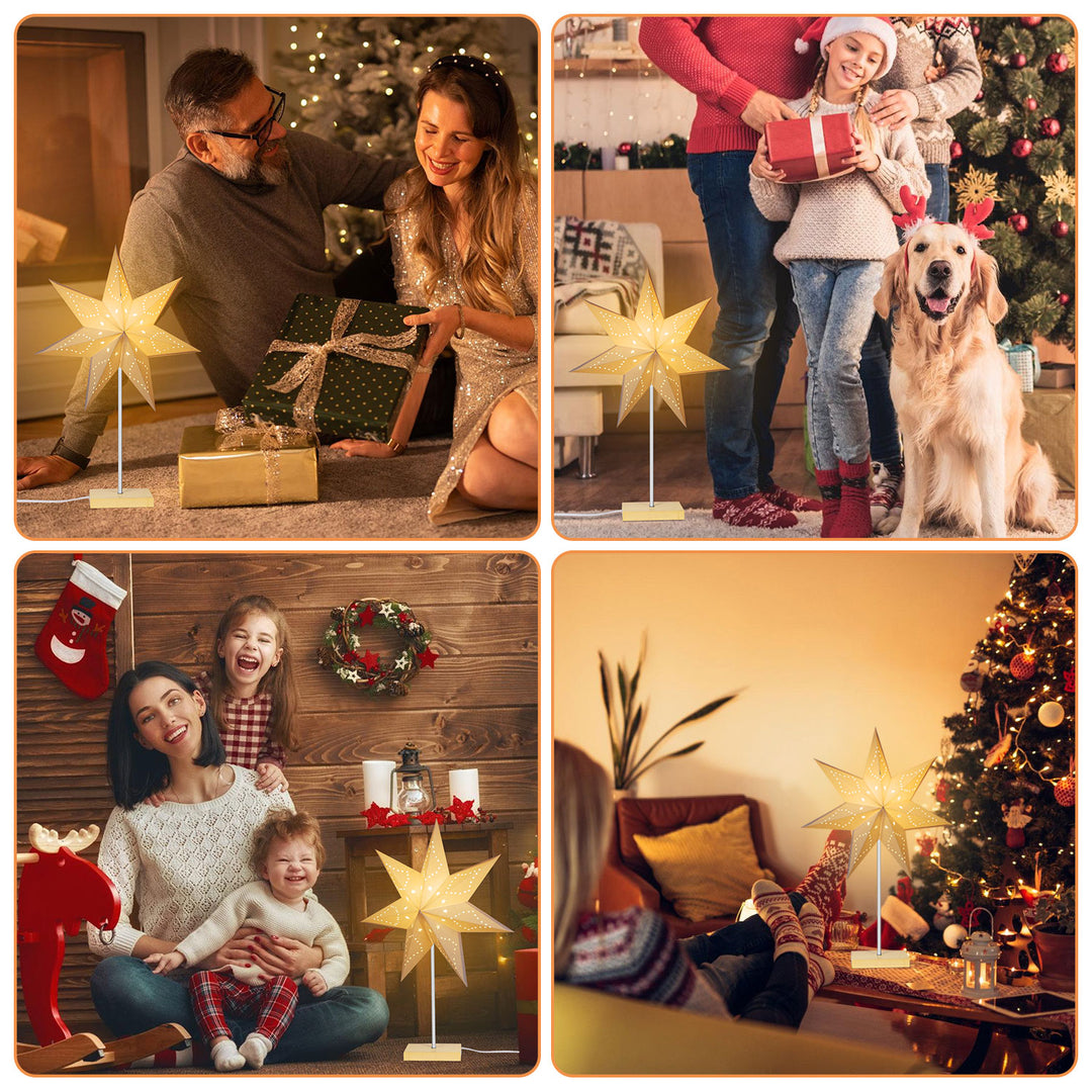 Sonnewelt LED Weihnachtsstern Papier Tischlampe 65cm
