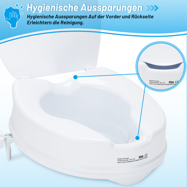 Sonnewelt Toilettensitzerhöhung 10 cm mit Deckel