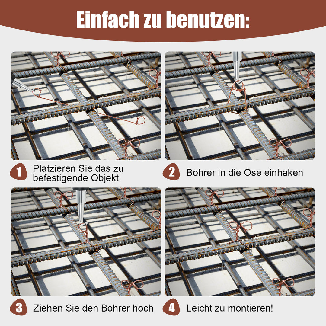 Sonnewelt Rödeldraht Ø1,0 x 100 mm/140mm Betonbindedraht 1000 Stk