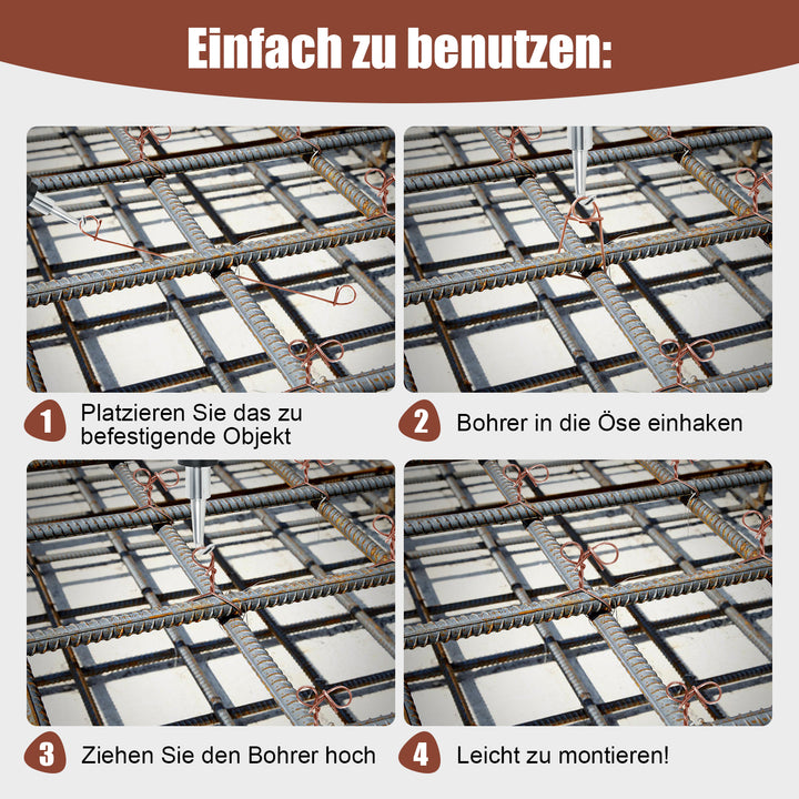 Sonnewelt Rödeldraht Ø1,0 x 100 mm/140mm Betonbindedraht 1000 Stk