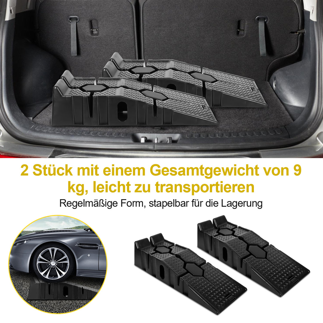 Sonnewelt 2er-Set Kunststoff Auffahrrampe bis 2.5T