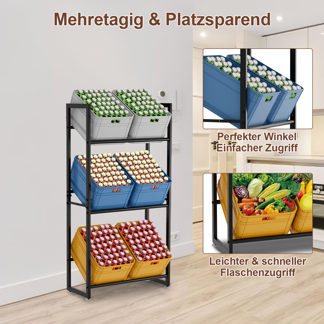 Sonnewelt Getränkekistenregal für 6 Kästen 140 * 71 * 30CM
