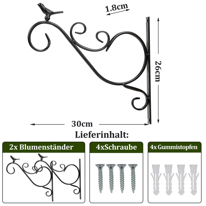 Sonnewelt 2x Blumenampel Wandhalterung