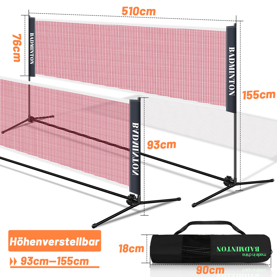 Sonnewelt Badmintonnetz Badminton Netz Tennisnetz 3.1m/ 4.1m/5.1m