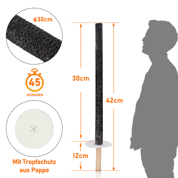 Sonnewelt Wachsfackeln Fackeln für Outdoor Brennzeit 45 min