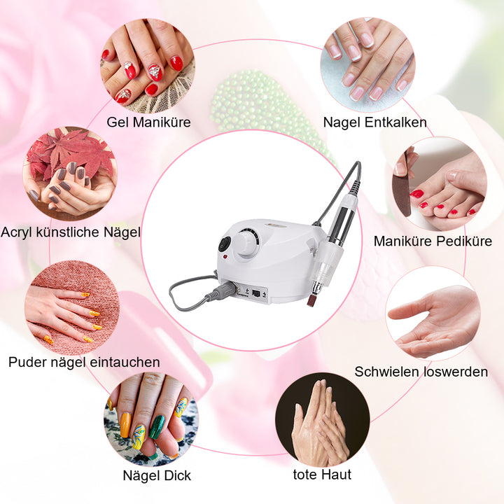 Sonnewelt Elektrische Nagelfräser 30000 U/min Nagelfeile Pediküre