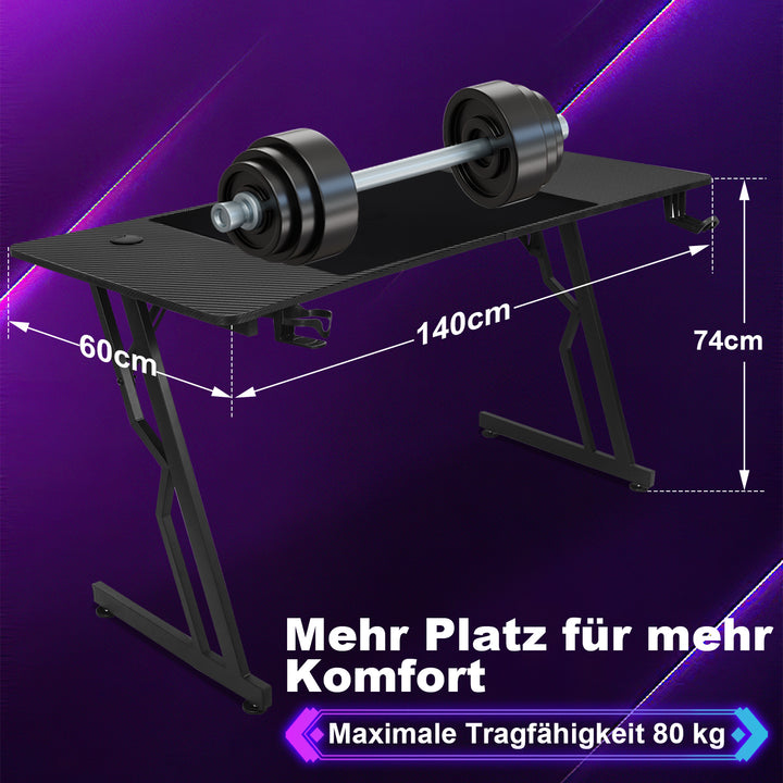 Sonnewelt Gaming Schreibtisch Gaming Tisch 120/140cm