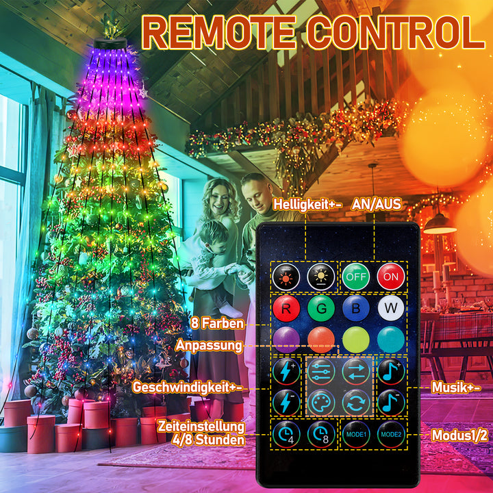 Sonnewelt Christbaumbeleuchtung mit APP-Kontrolle 160 LEDs IP67