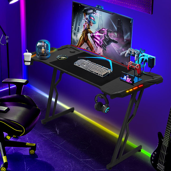 Sonnewelt Gaming Schreibtisch Gaming Tisch 120/140cm mit LED Fernbedienung