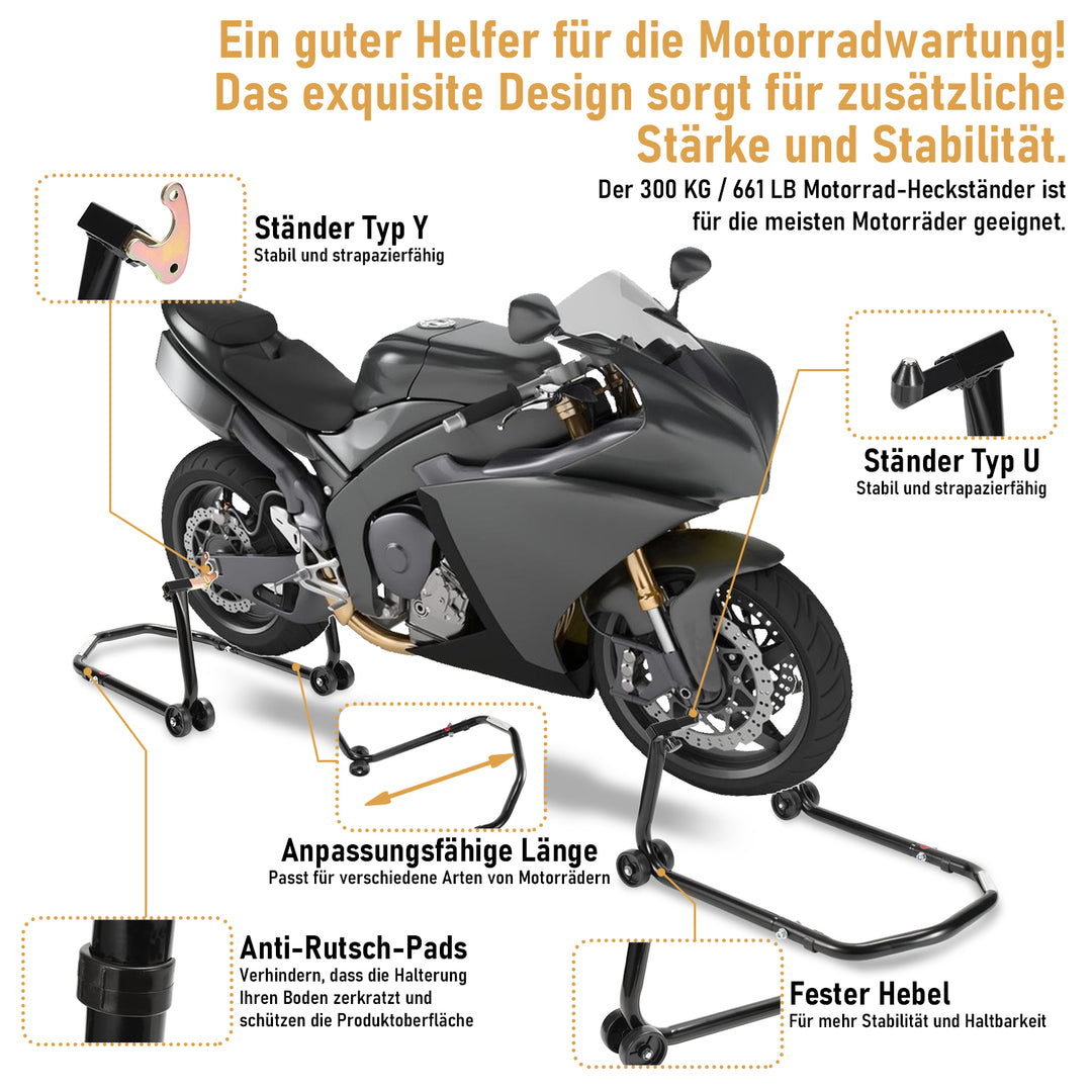 Sonnewelt Motorradständer Motorradheber Vorne/Hinten