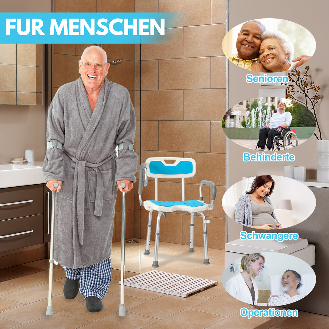 Sonnewelt Duschhocker Duschsitz mit Hochklappbare Armlehne