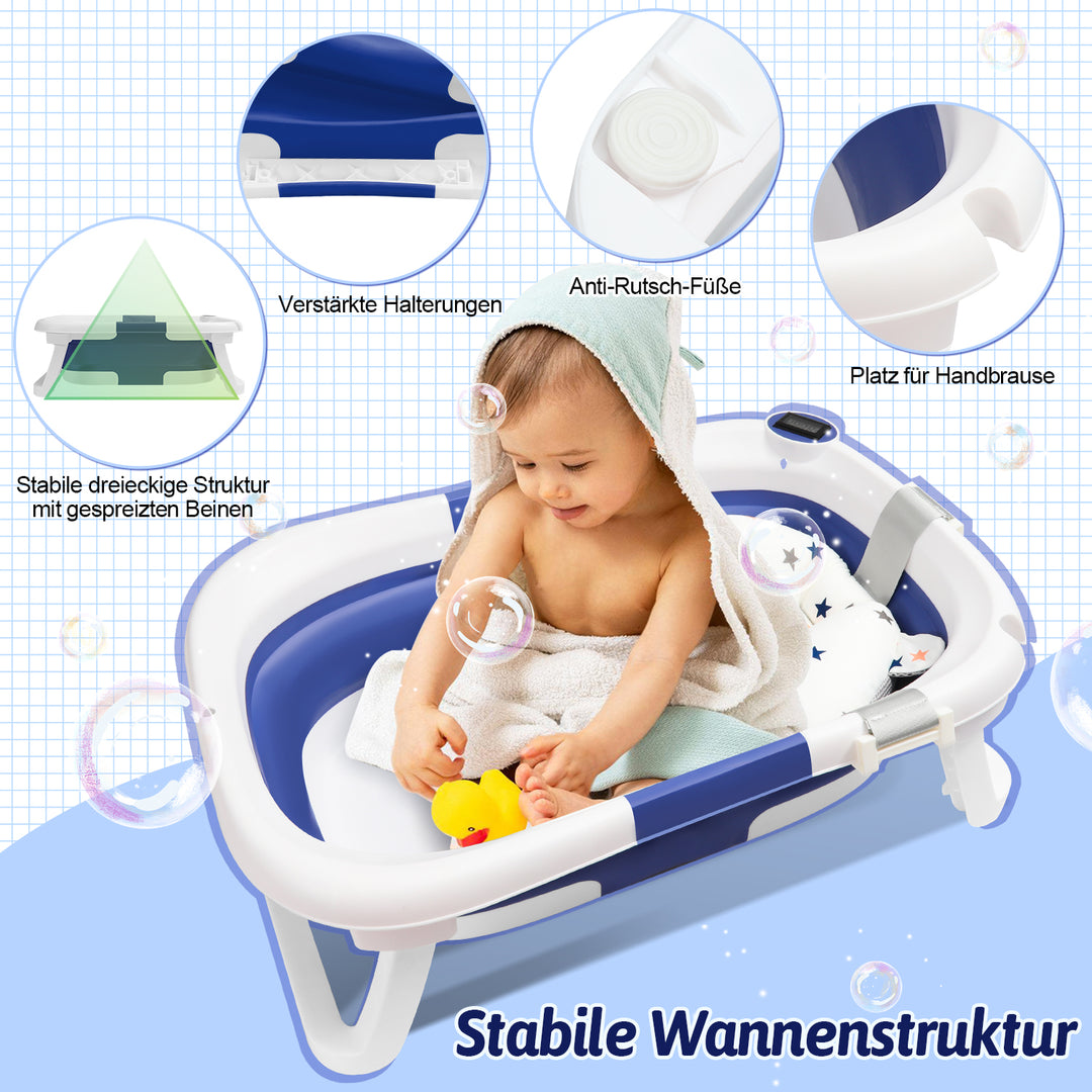 Sonnewelt Baby Badewanne Faltbare mit Thermometer