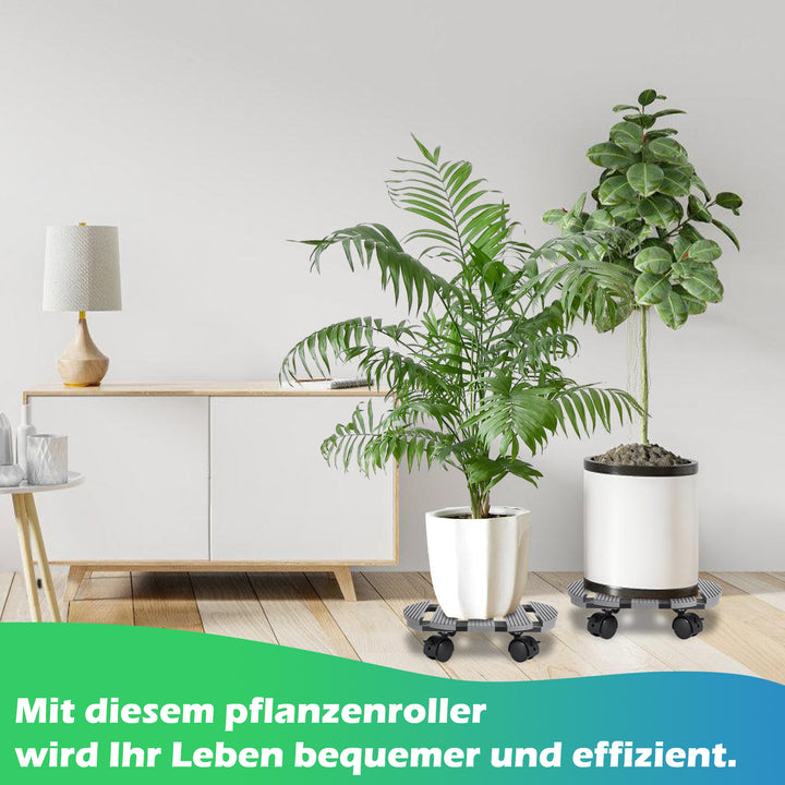 Sonnewelt WPC Pflanzenroller Rund mit Rollen Tragkraft 80 kg