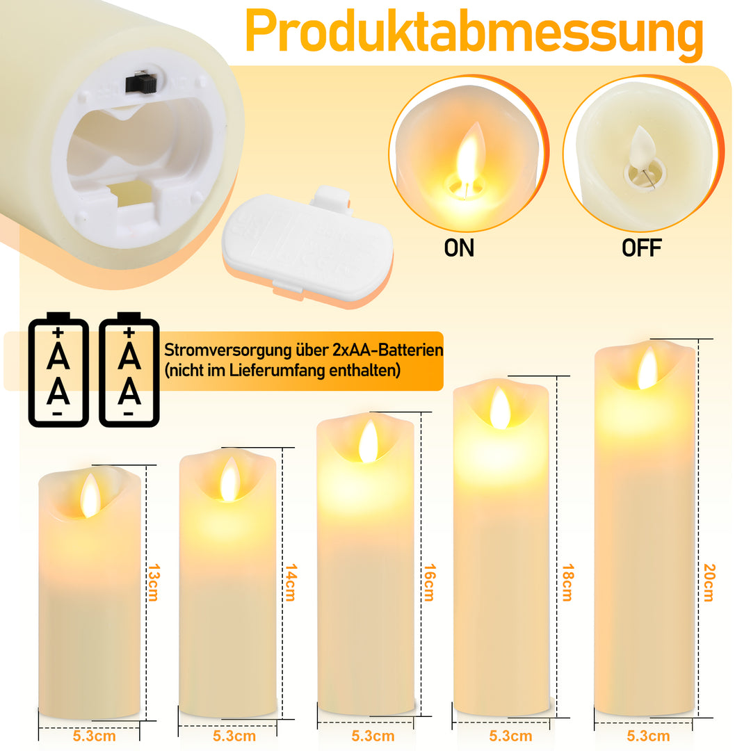 Sonnewelt LED Kerzen Set Flammenlose Kerzen