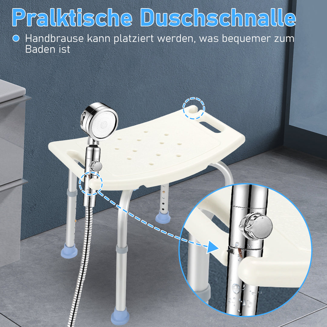 Sonnewelt Duschhocker Duschstuhl höhenverstellbar Aluminium