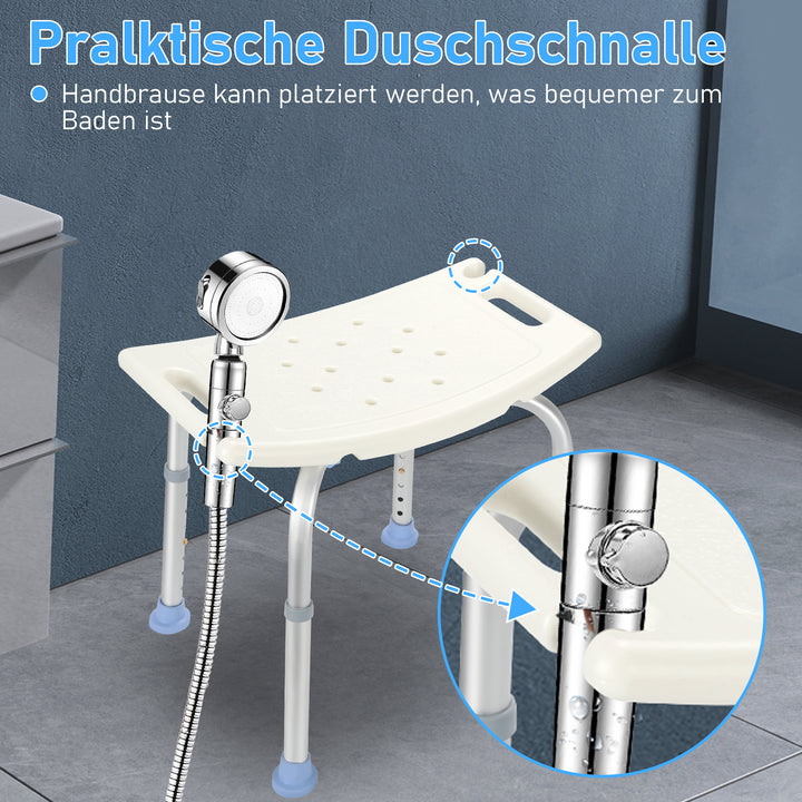 Sonnewelt Duschhocker Duschstuhl höhenverstellbar Aluminium