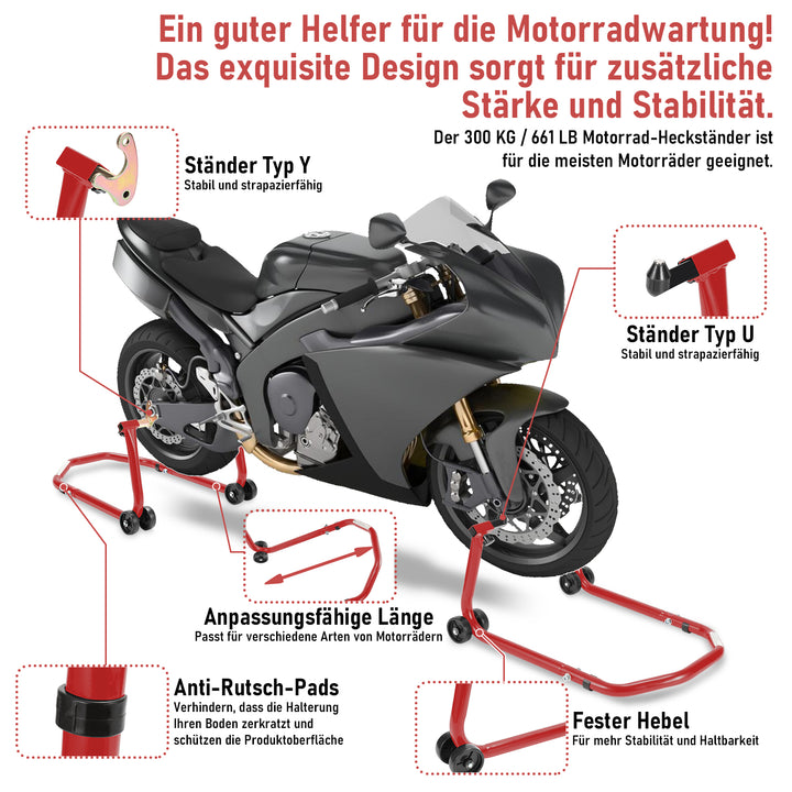 Sonnewelt Motorradständer Motorradheber Vorne/Hinten