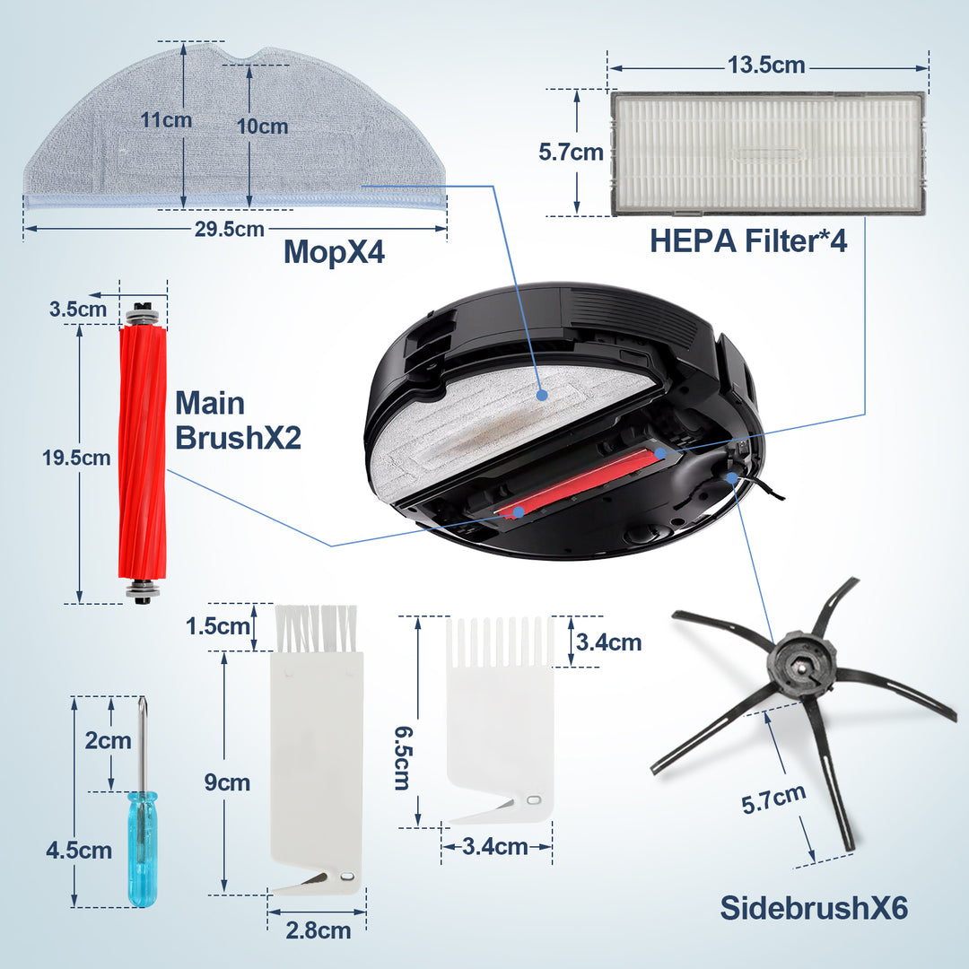 Sonnewelt Zubehör für Roborock S7 Saugroboter Ersatzteile