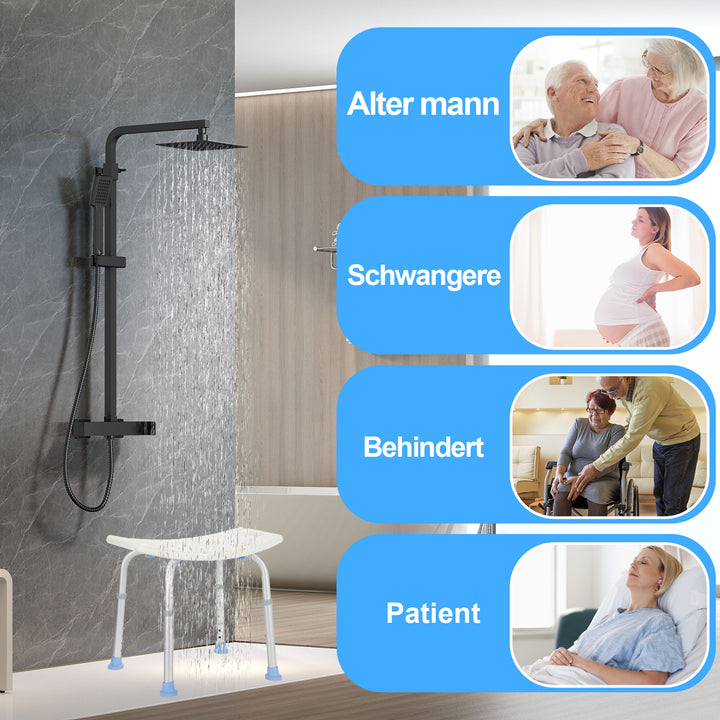 Sonnewelt Duschhocker Duschstuhl höhenverstellbar Aluminium