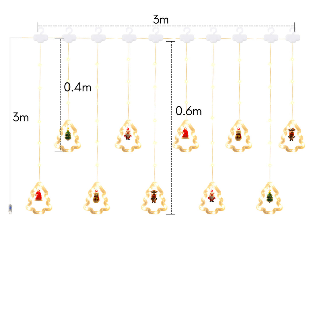 Sonnewelt LED Weihnachtsbeleuchtung Lichtervorhang 3M