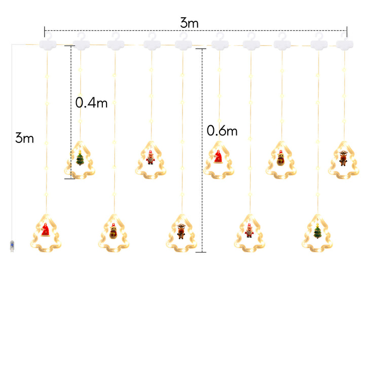 Sonnewelt LED Weihnachtsbeleuchtung Lichtervorhang 3M