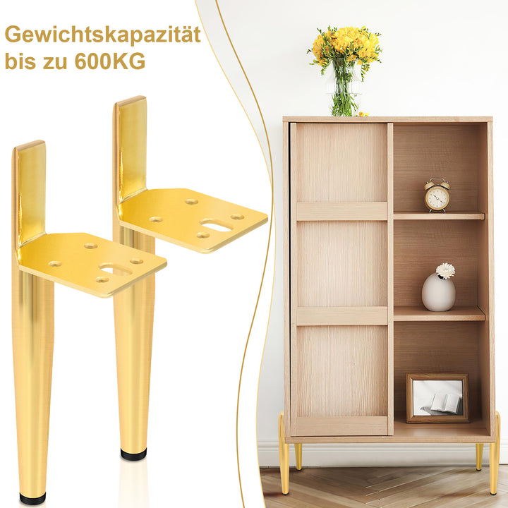 Sonnewelt 4er Set Metall Möbelfüße Schrankfüße Gold