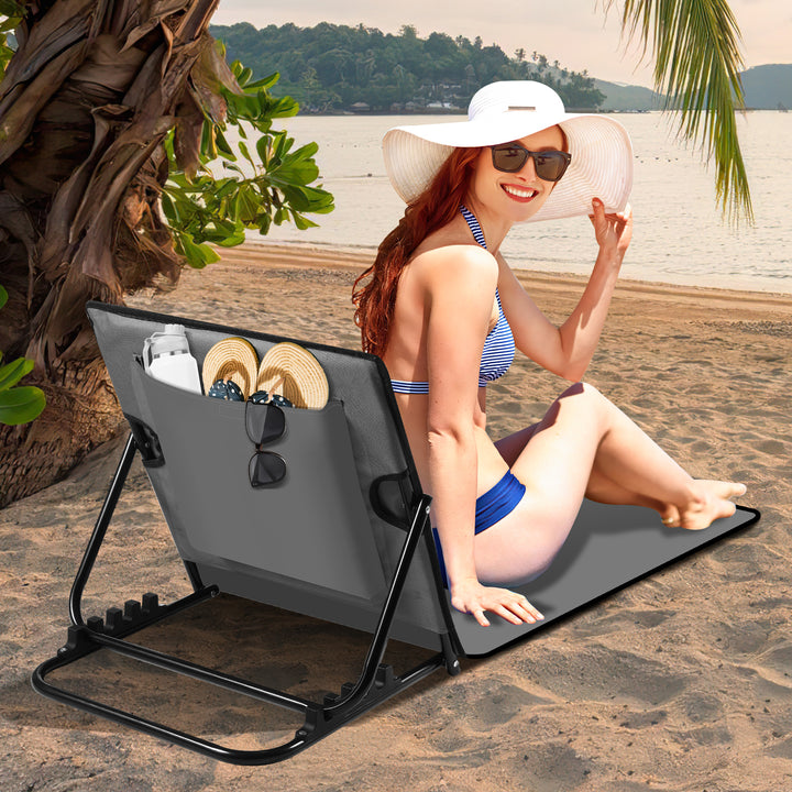 Sonnewelt Strandliegen Tragbar Strandmatte mit Einstellbar Höhe 145cm