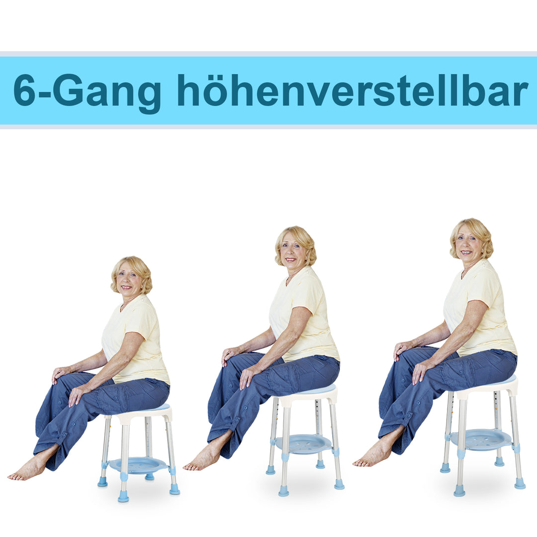 Sonnewelt Duschhocker 360°Drehbarer mit Paletten