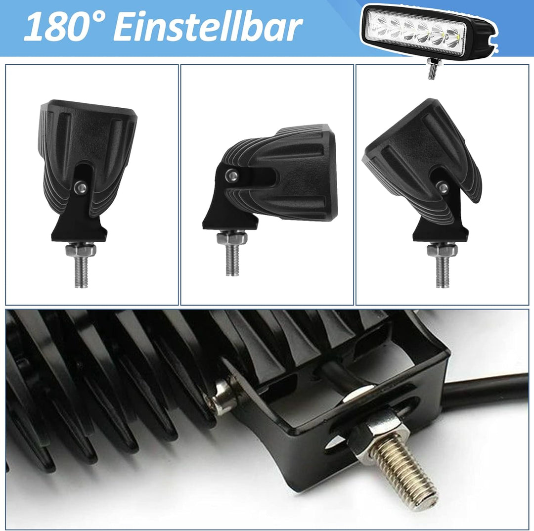 Sonnewelt LED Arbeitsscheinwerfer 18W IP67 6500K