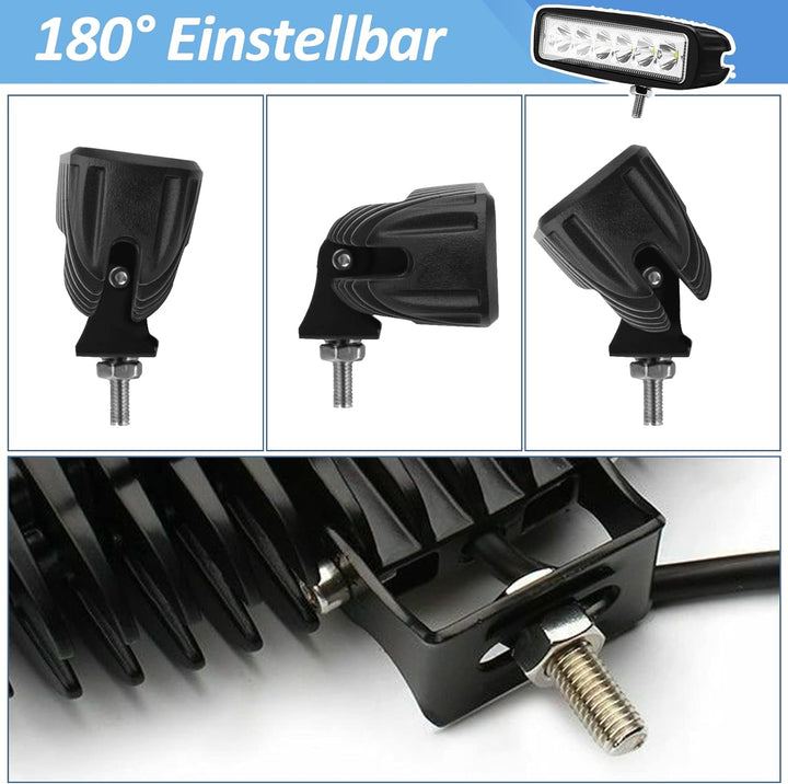 Sonnewelt LED Arbeitsscheinwerfer 18W IP67 6500K
